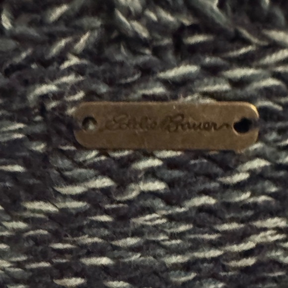 Eddie Bauer Open Front Two Tone Blue Knit Cardigan Sweater Size XL - Picture 8 of 10